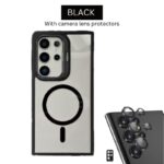Magnetic Case for Samsung Galaxy S24 Ultra, Camera Bracket, Camera Protectors, Clear Acrylic + TPU MagSafe Compatible Cover