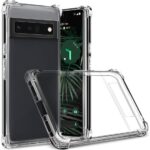 Transparent Hard Case for Google Pixel 6, Hybrid Hard-Back Soft-Sides Shockproof Non-Yellowing Crystal-Clear Bumper Back Cover
