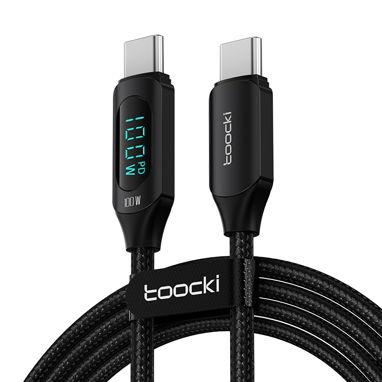 Toocki Type C to Type C Cable 100W PD Fast Charging USB C to USB C Display Braided Cable for Macbook, Laptop, Tablet, iPhone, Android, Phone