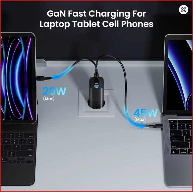 ASOMETECH GaN USB Type C Fast Charger 65W, 45W with Power Delivery, PPS PD QC4.0 Quick Charger for Macbook, Laptop, Tablet, iPhone, Android - Image 3
