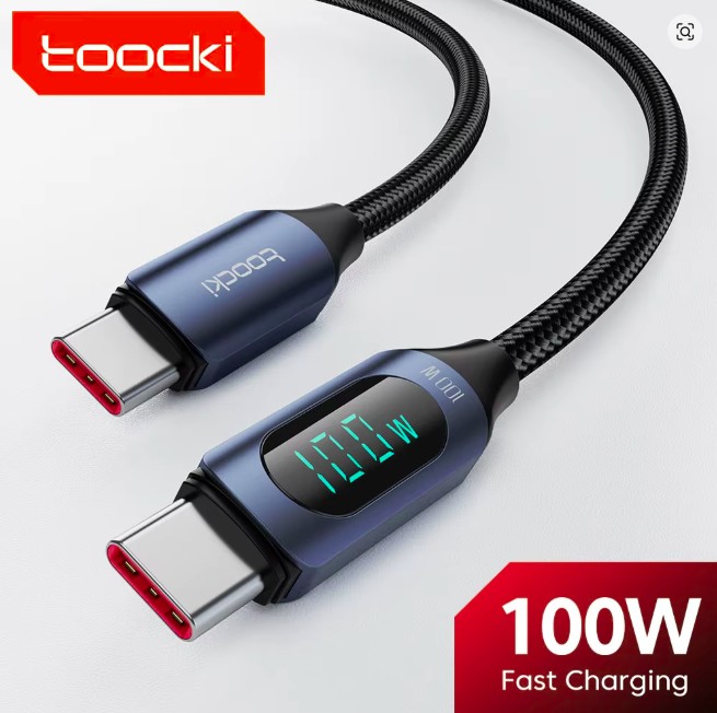 Toocki Type C to Type C Cable 100W PD Fast Charging USB C to USB C Display Braided Cable for Macbook, Laptop, Tablet, iPhone, Android, Phone - Image 2
