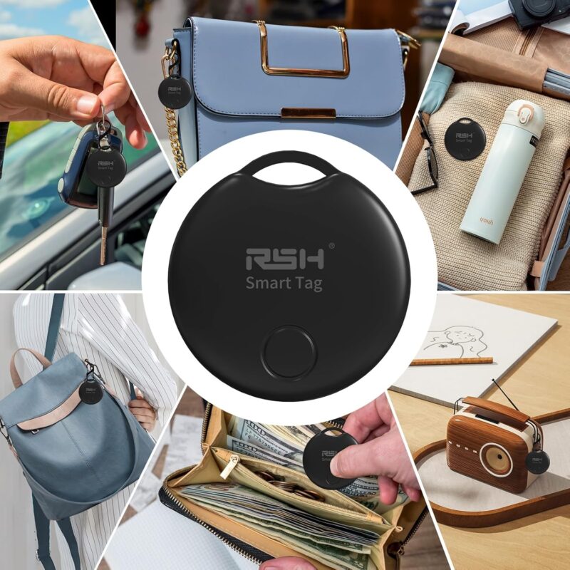 RSH Smart Tag Bluetooth Item Finder – Wireless Anti-Lost GPS Tracker for Keys, Wallets, and Luggage (Black) - Image 6