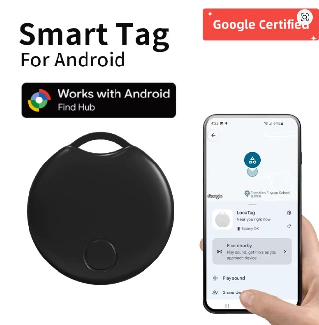 RSH Smart Tag Bluetooth Item Finder – Wireless Anti-Lost GPS Tracker for Keys, Wallets, and Luggage (Black) - Image 2